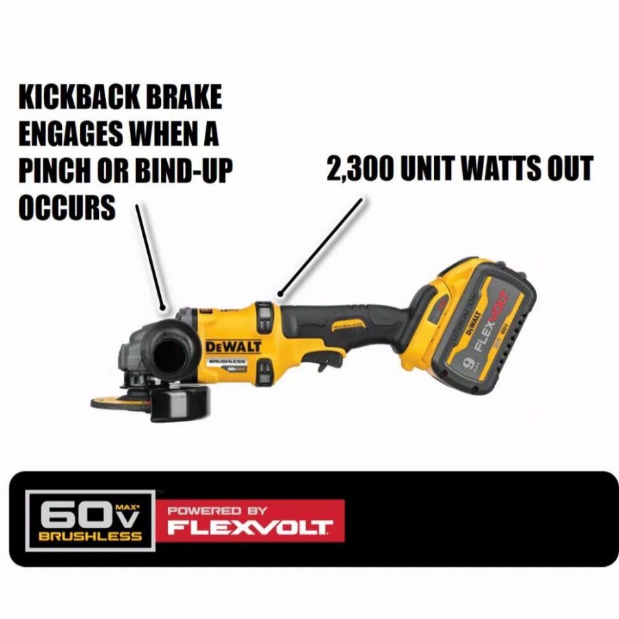 Power Tool Combo Kits * | Power Tool Combo Kits Dewalt Flexvolt 60-Volt Max Brushless 4-1/2 In. 6 In. Small Angle Grinder, (2) Flexvolt 9.0Ah Batteries & 6-1/2 In. Circ Saw