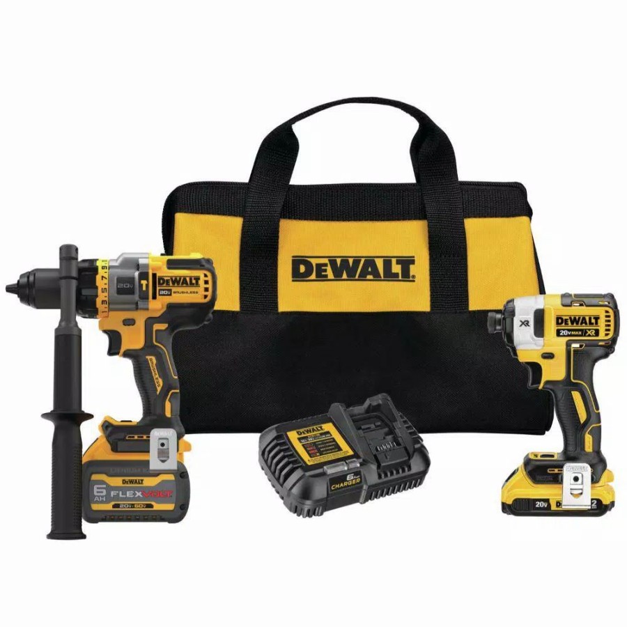 Power Tool Combo Kits * | Power Tool Combo Kits Dewalt 20-Volt Max Cordless Brushless Hammer Drill/Driver Combo Kit With Flexvolt Advantage (2-Tool)