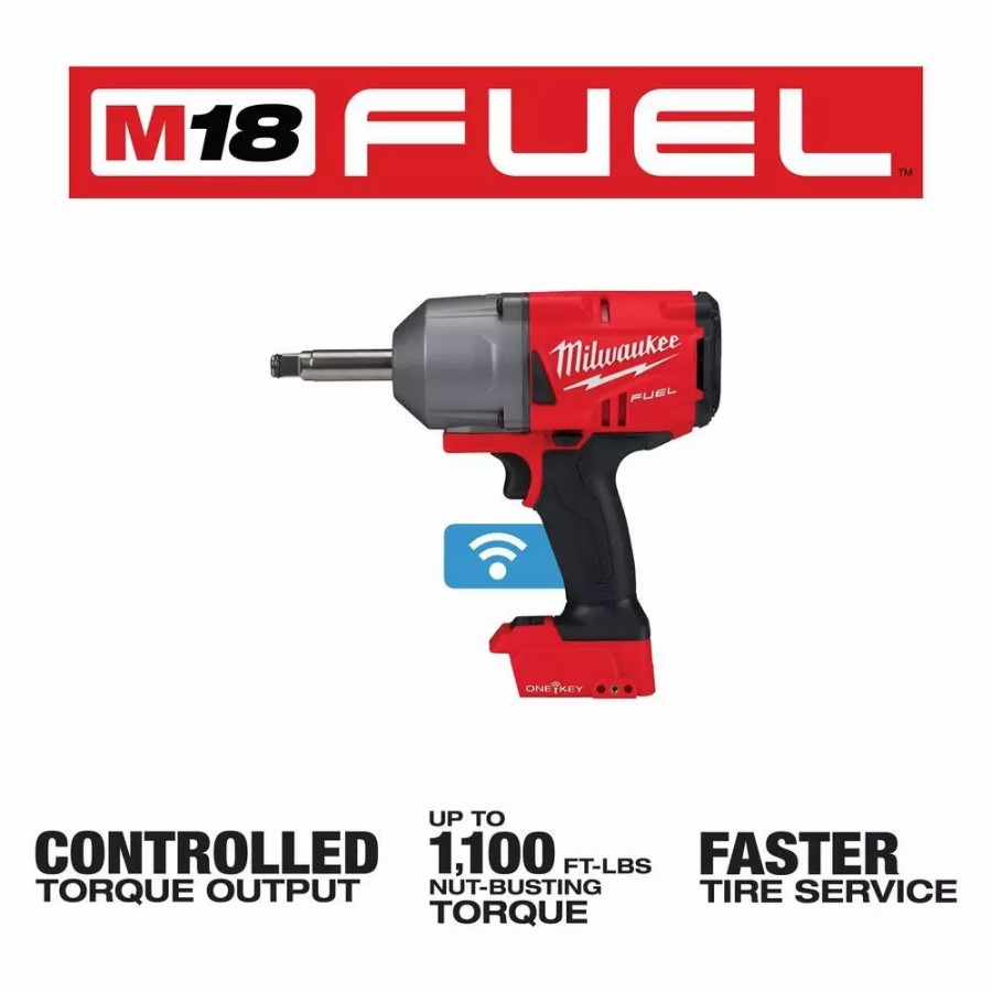 Impact Wrenches * | Impact Wrenches Milwaukee M18 Fuel 18-Volt Lithium-Ion Brushless Cordless 1/2 In. Impact Wrench With Standard And Extended Anvil (Tool-Only)