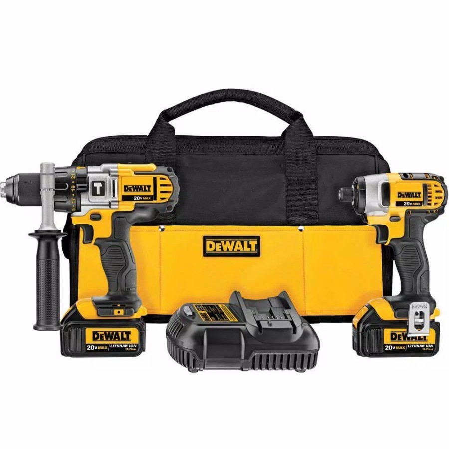 Power Tool Combo Kits * | Power Tool Combo Kits Dewalt 20-Volt Max Cordless Hammer Drill/Impact Driver Combo Kit (2-Tool) With (2) 20-Volt 3.0Ah Batteries & Charger