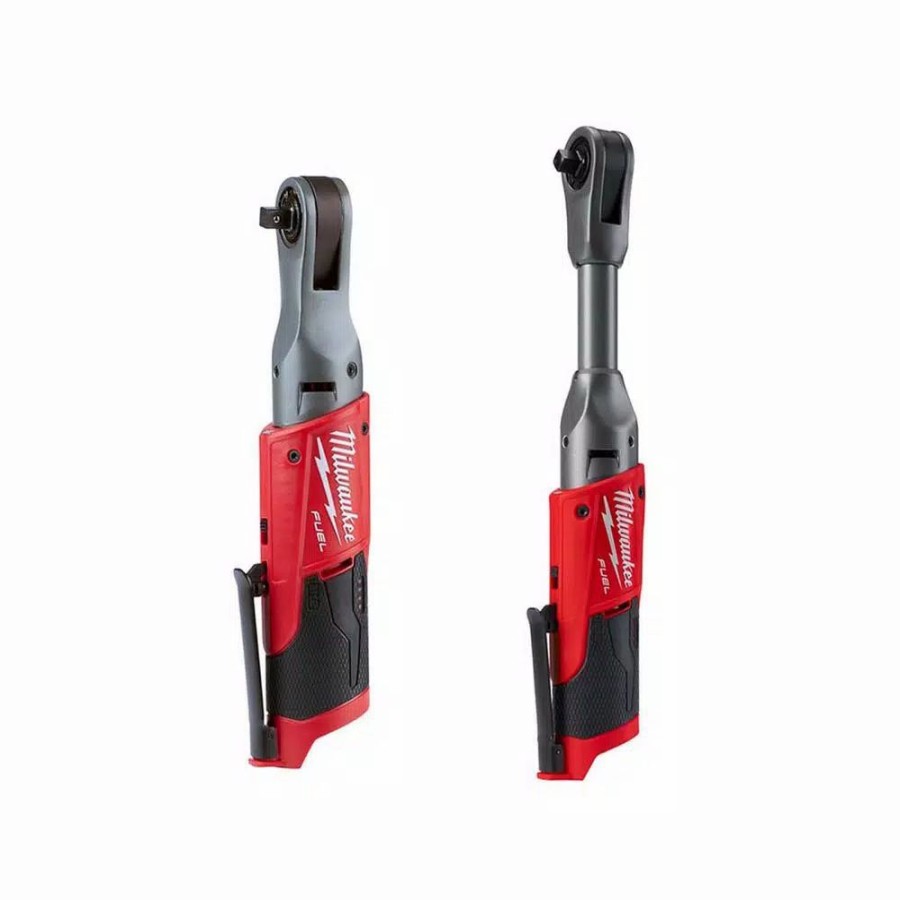 Power Tool Combo Kits * | Power Tool Combo Kits Milwaukee M12 Fuel 12-Volt Lithium-Ion Brushless Cordless 3/8 In. Ratchet And Extended Reach Ratchet Combo Kit (Tool-Only)