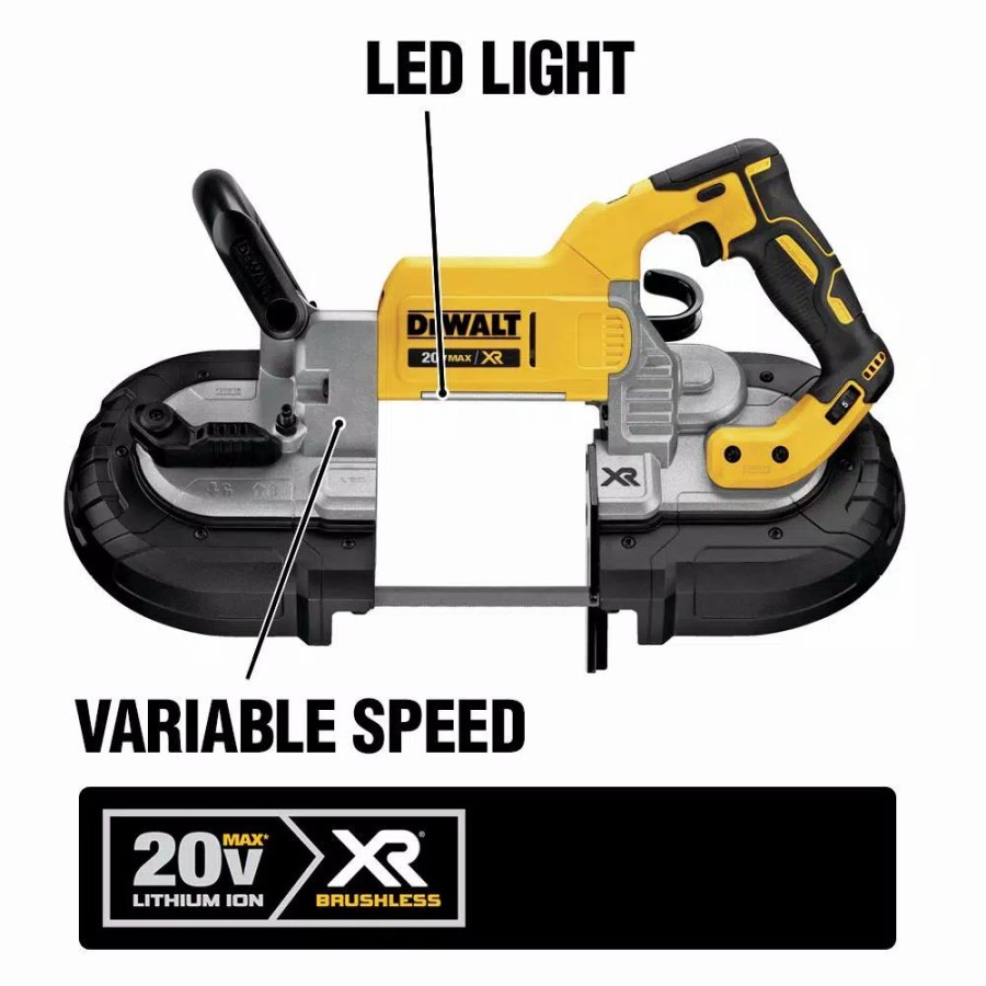 Power Tool Combo Kits * | Power Tool Combo Kits Dewalt 20-Volt Max Xr Cordless Brushless Deep Cut Band Saw With 1-1/2 In. Die Grinder & (2) 20-Volt Batteries 5.0Ah