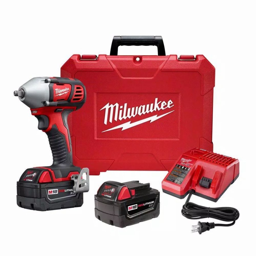 Impact Wrenches * | Impact Wrenches Milwaukee M18 18-Volt Lithium-Ion Cordless 3/8 In. Impact Wrench W/ Friction Ring Kit W/(2) 3.0Ah Batteries, Charger, Hard Case