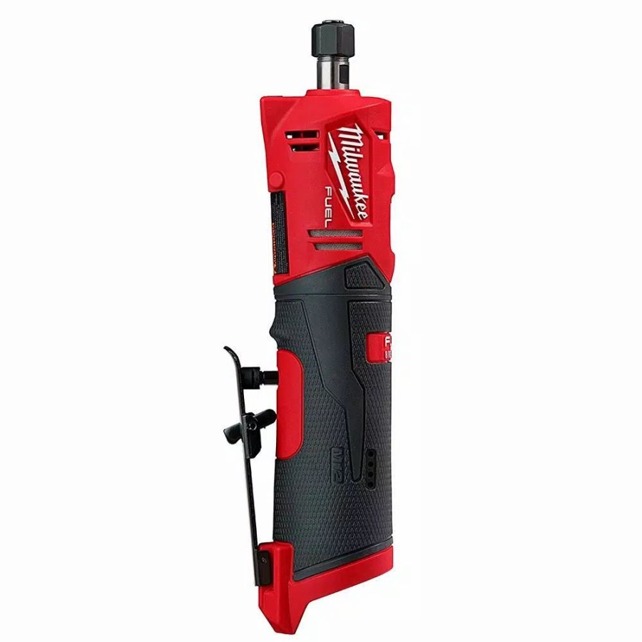 Power Tool Combo Kits * | Power Tool Combo Kits Milwaukee M12 Fuel 12-Volt Lithium-Ion Brushless Cordless 1/4 In. Right Angle & Straight Die Grinder Kit With (2) 2.0Ah Batteries