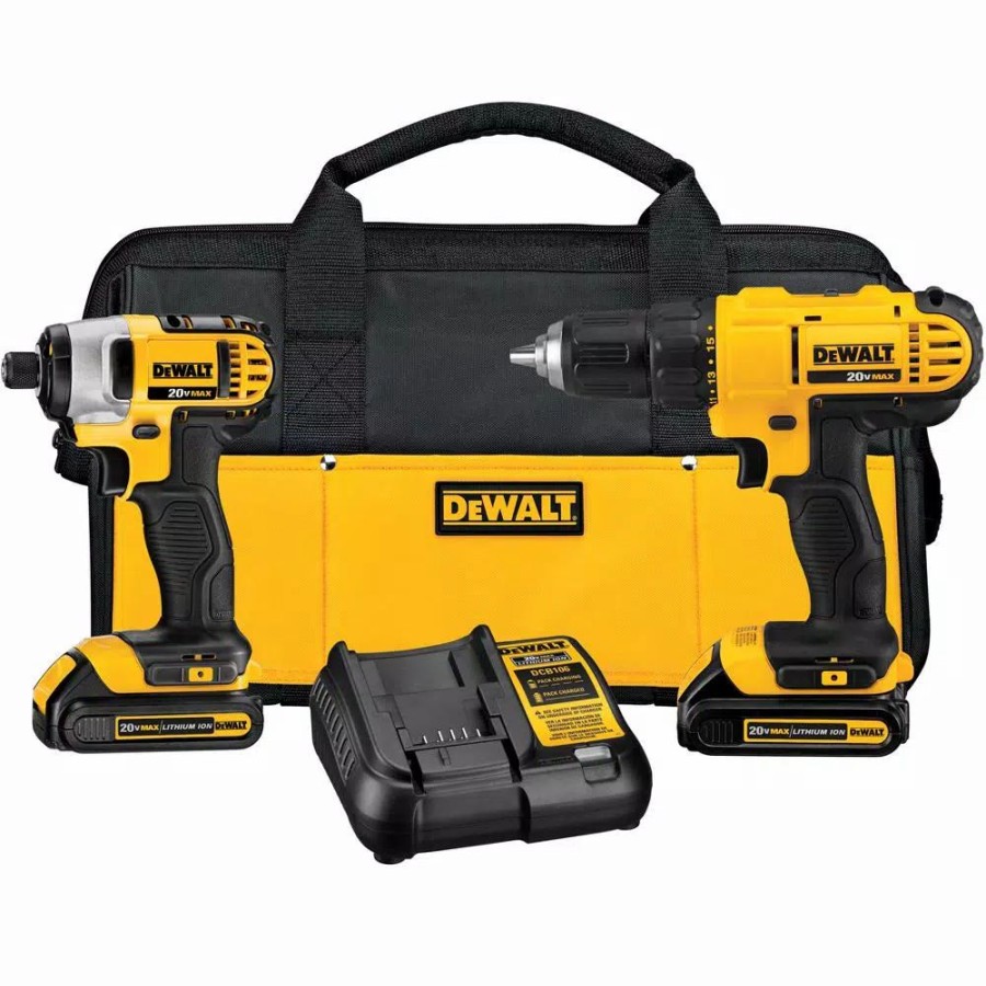 Power Tool Combo Kits * | Power Tool Combo Kits Dewalt 20-Volt Max Cordless Drill/Impact Combo Kit (2-Tool) With (2) 20-Volt 1.3Ah Batteries, Charger & 6-1/2 In. Circular Saw