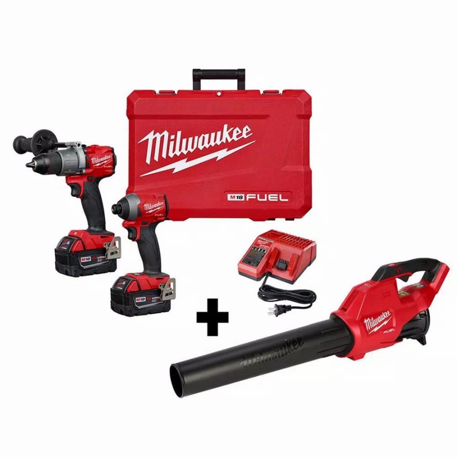 Power Tool Combo Kits * | Power Tool Combo Kits Milwaukee M18 Fuel 18-Volt Lithium-Ion Brushless Cordless Hammer Drill And Impact Driver Combo Kit (2-Tool) With Fuel Blower