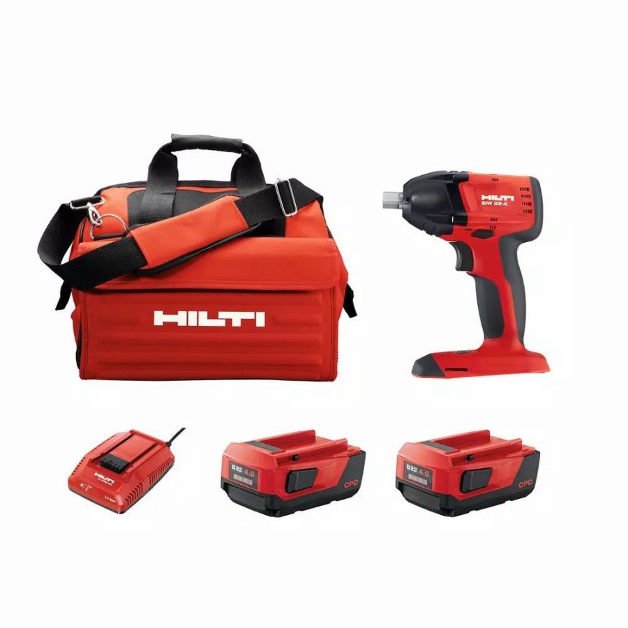 Impact Wrenches * | Impact Wrenches Hilti Siw 22-Volt Lithium-Ion 3/8 In. Cordless Brushless Compact Impact Wrench Kit With (2) Li-Ion Batteries, Charger And Bag