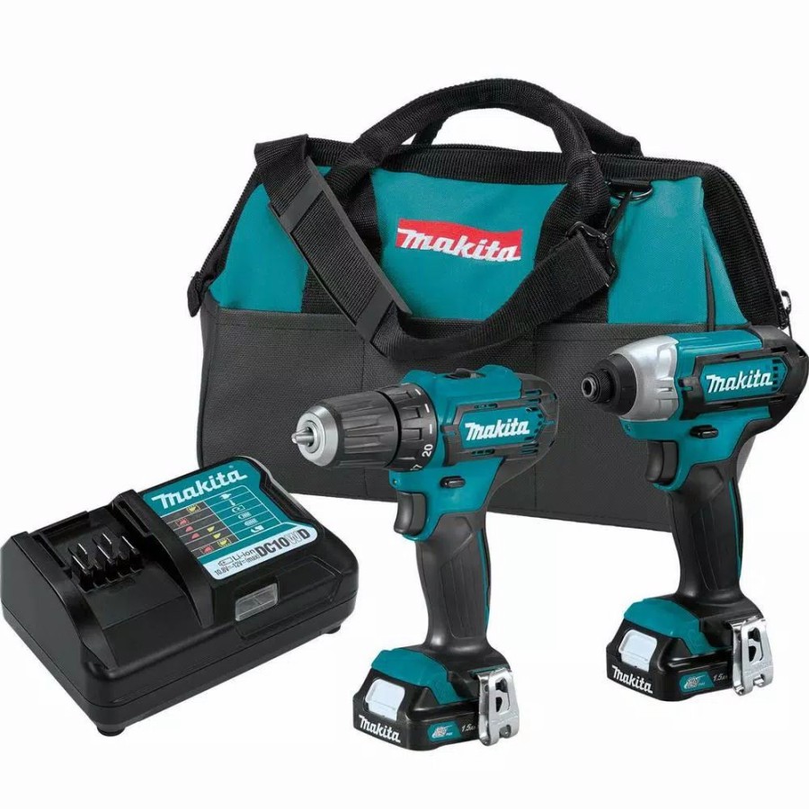 Power Tool Combo Kits * | Power Tool Combo Kits Makita 1.5 Ah 12-Volt Max Cxt Lithium-Ion Cordless Drill Driver And Impact Driver Combo Kit (2-Piece)