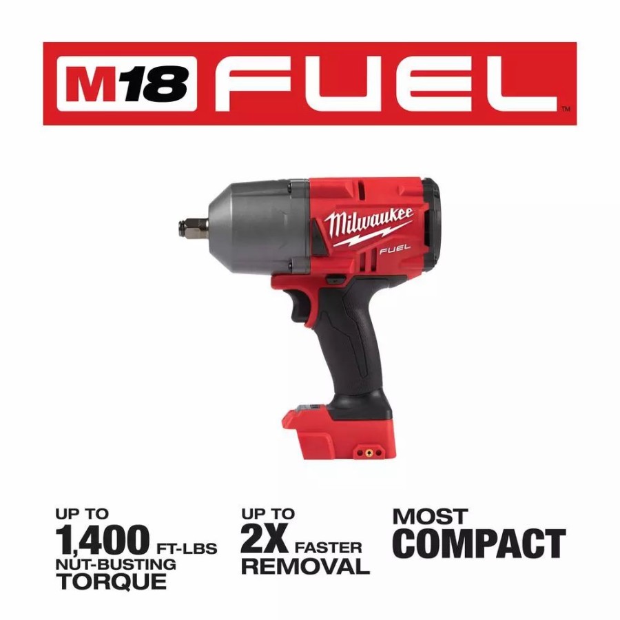 Impact Wrenches * | Impact Wrenches Milwaukee M18 Fuel 18-Volt Lithium-Ion Brushless Cordless 1/2 In. Impact Wrench With Friction Ring (2-Tool)