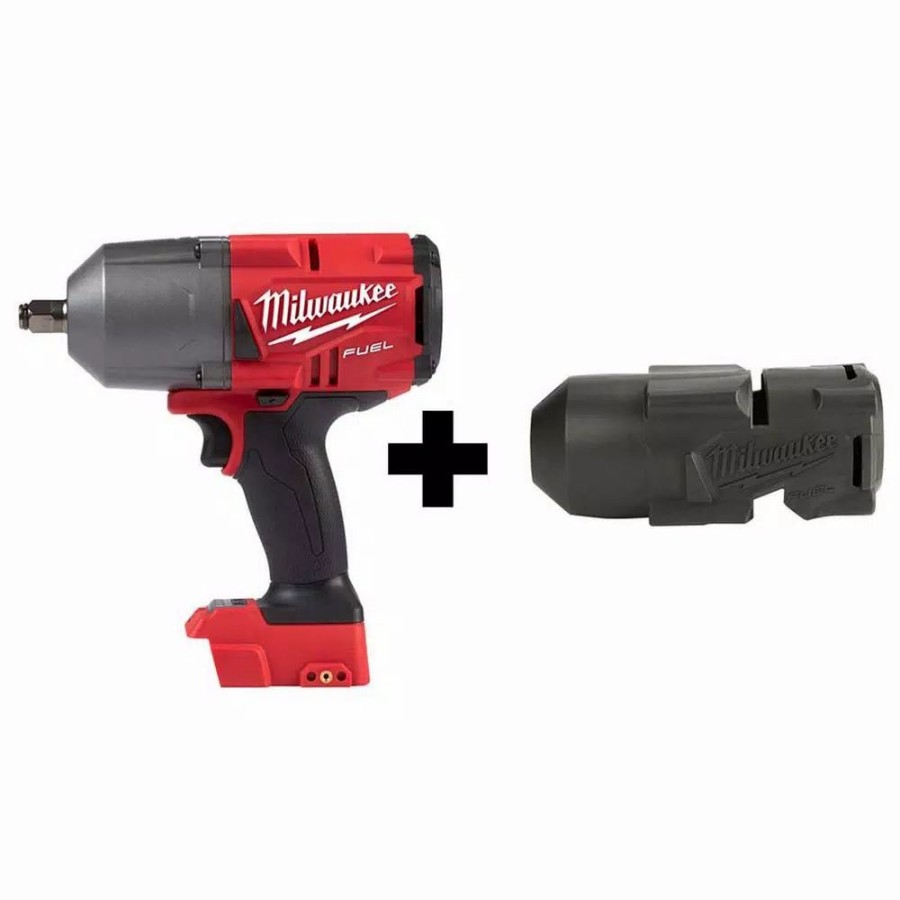 Impact Wrenches * | Impact Wrenches Milwaukee M18 Fuel 18-Volt Lithium-Ion Brushless Cordless 1/2 In. Impact Wrench With Friction Ring With Protective Boot