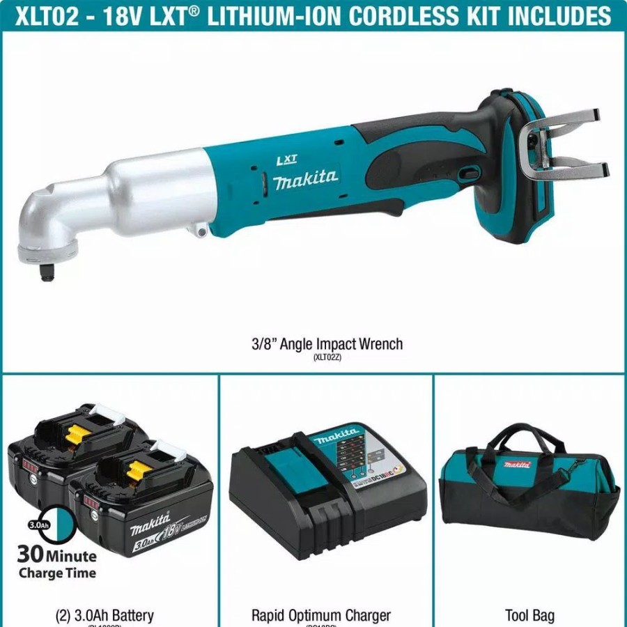 Impact Wrenches * | Impact Wrenches Makita 18-Volt Lxt Lithium-Ion Cordless 3/8 In. Angle Impact Wrench Kit