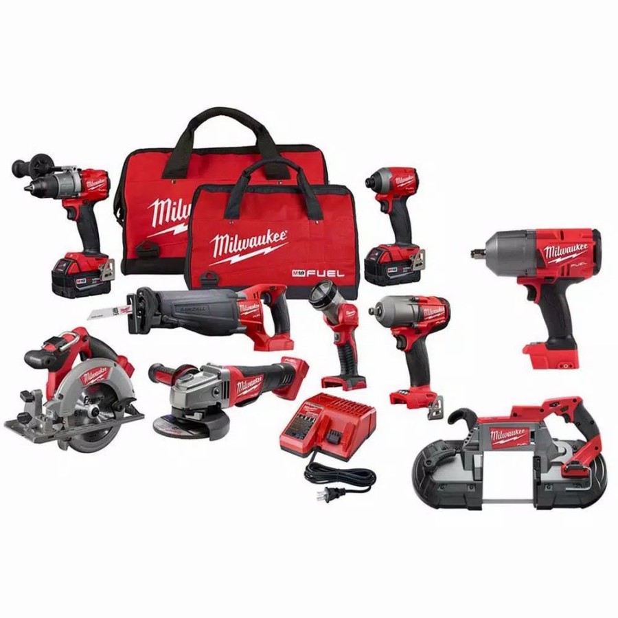 Power Tool Combo Kits * | Power Tool Combo Kits Milwaukee M18 Fuel 18-Volt Lithium-Ion Brushless Cordless Combo Kit (9-Tool) With (2) 5.0 Ah Batteries, (1) Charger, (2) Tool Bags