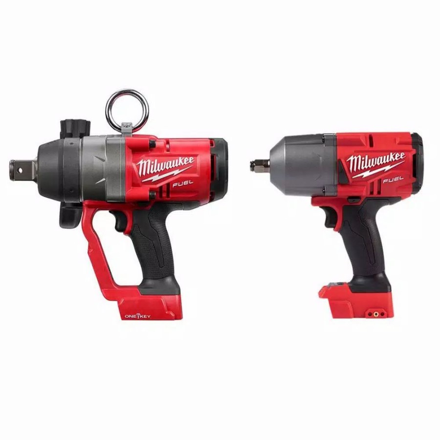 Impact Wrenches * | Impact Wrenches Milwaukee M18 Fuel 18-Volt Lithium-Ion Brushless Cordless 1 In. And 1/2 In. Impact Wrench With Friction Ring (2-Tool)