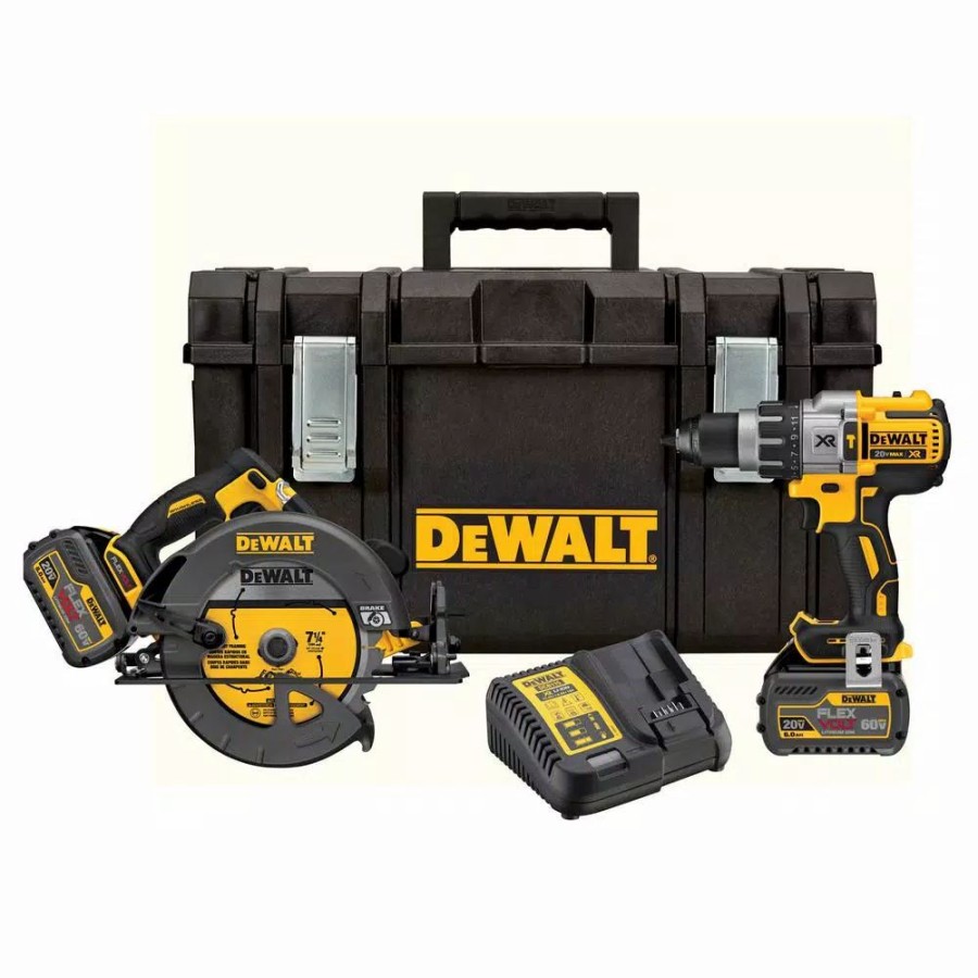 Power Tool Combo Kits * | Power Tool Combo Kits Dewalt Flexvolt 60-Volt Lithium-Ion Combo Kit (2-Tool) With (2) Batteries 6.0 Ah, Charger And 22 In. Toughsystem Toolbox