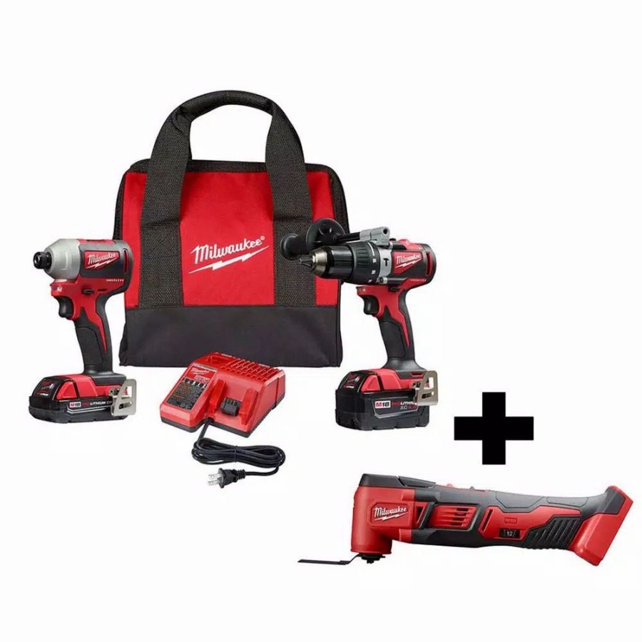 Power Tool Combo Kits * | Power Tool Combo Kits Milwaukee M18 18-Volt Lithium-Ion Brushless Cordless Hammer Drill And Impact Combo Kit W/ M18 Oscillating Multi-Tool