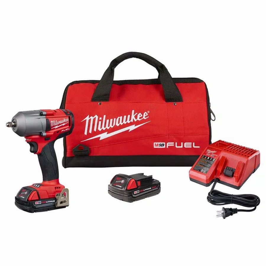 Impact Wrenches * | Impact Wrenches Milwaukee M18 Fuel 18-Volt Lithium-Ion Mid Torque Brushless Cordless 3/8 In. Impact Wrench W/ Friction Ring W/(2) 2.0Ah Batteries