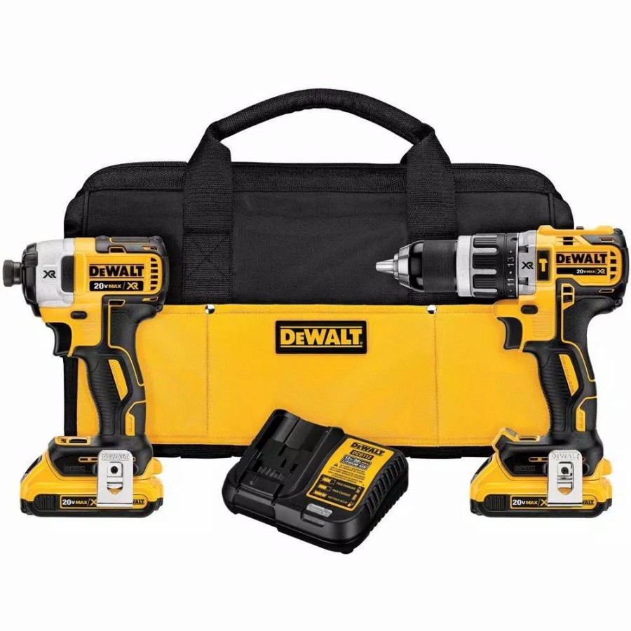 Power Tool Combo Kits * | Power Tool Combo Kits Dewalt 20-Volt Max Xr Cordless Brushless Hammer Drill/Impact Combo Kit (2-Tool) With (2) 20-Volt 4.0Ah Batteries & Charger