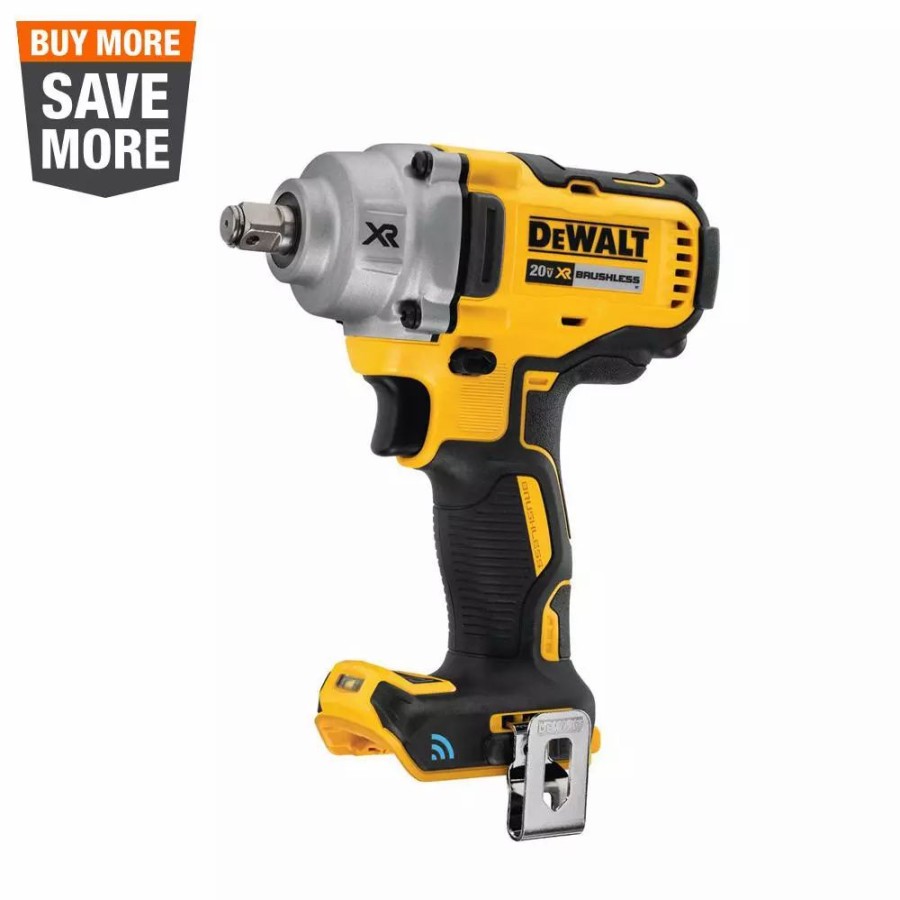 Impact Wrenches * | Impact Wrenches Dewalt 20-Volt Max Xr Cordless Brushless 1/2 In. Mid-Range Impact Wrench With Hog Ring Anvil & Tool Connect (Tool-Only)