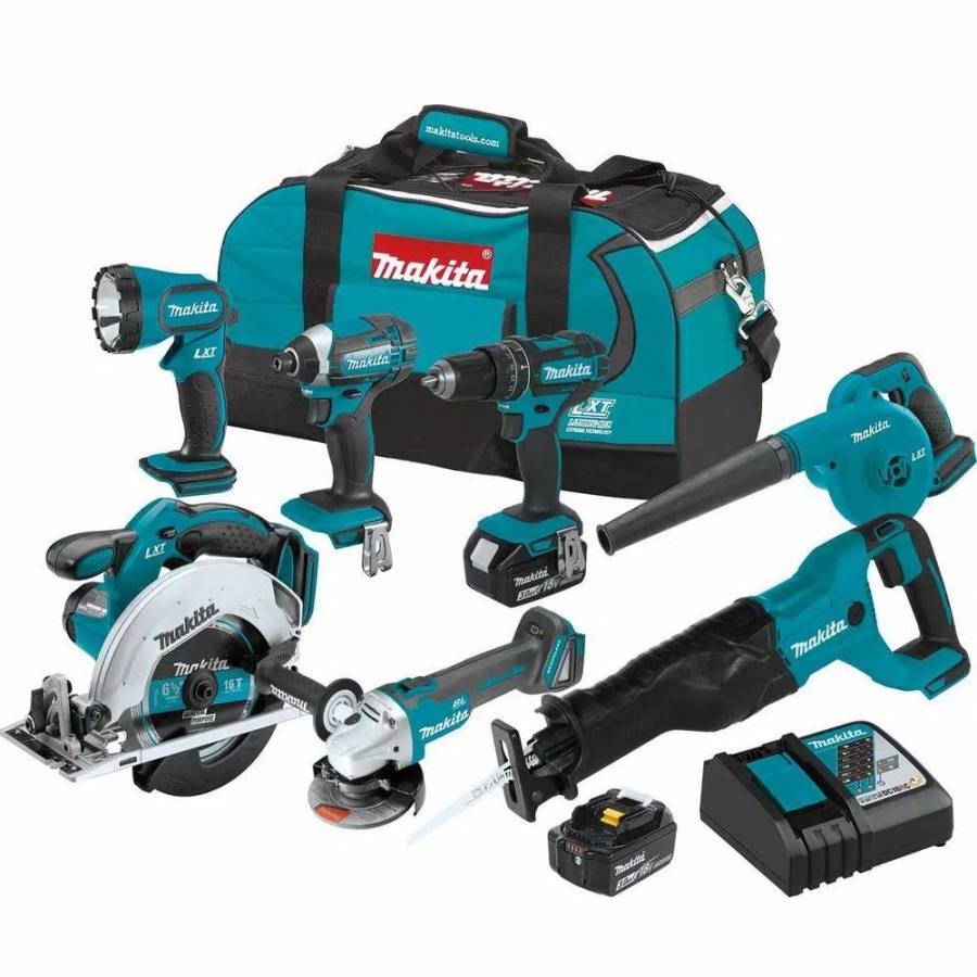 Power Tool Combo Kits * | Power Tool Combo Kits Makita 18-Volt Lxt Lithium-Ion Cordless Combo Kit (7-Piece)