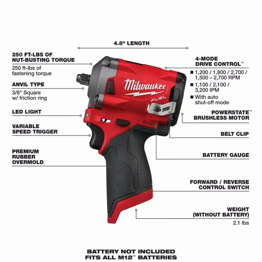 Power Tool Combo Kits * | Power Tool Combo Kits Milwaukee M12 Fuel 12-Volt Lithium-Ion Brushless Cordless Combo Kit (5-Tool) With 2 Batteries And Bag