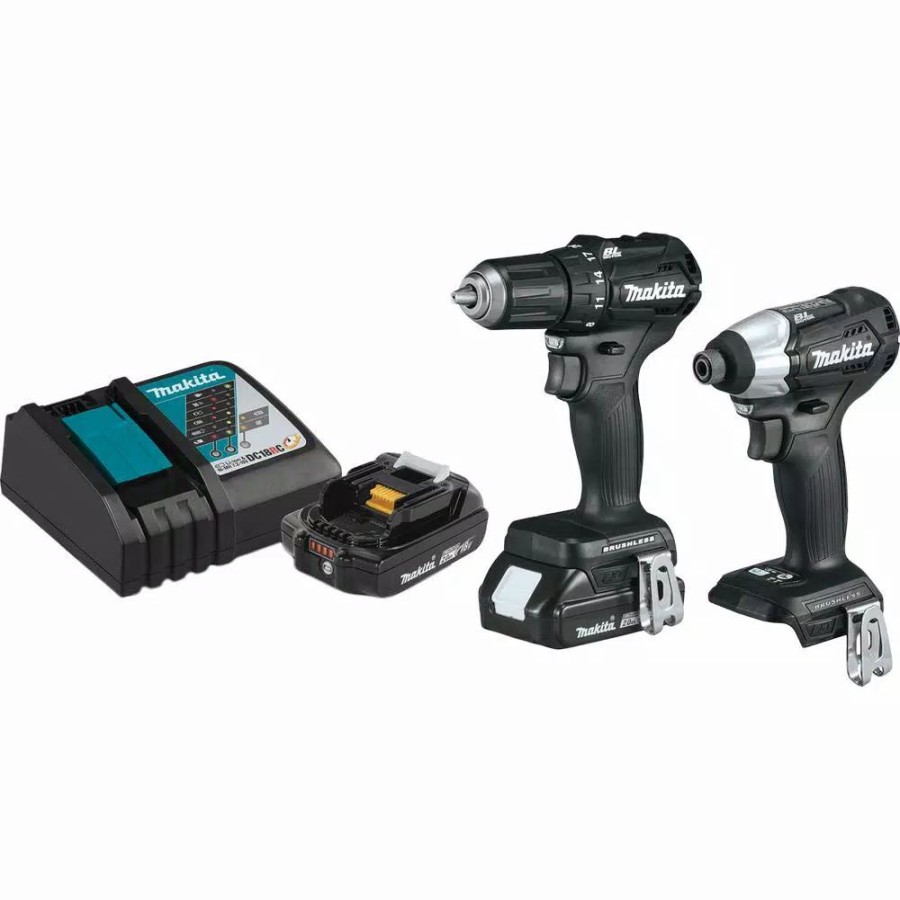 Power Tool Combo Kits * | Power Tool Combo Kits Makita 18-Volt Lxt Lithium-Ion Sub-Compact Brushless Cordless 2-Piece Combo Kit (Driver-Drill/ Impact Driver) 2.0Ah