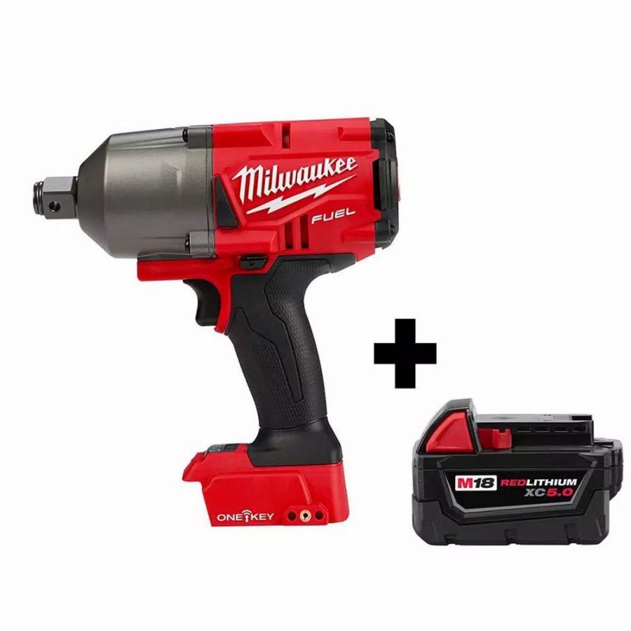 Impact Wrenches * | Impact Wrenches Milwaukee M18 Fuel One-Key 18-Volt Lithium-Ion Brushless Cordless 3/4 In. Impact Wrench W/ Friction Ring & M18 5.0 Ah Battery