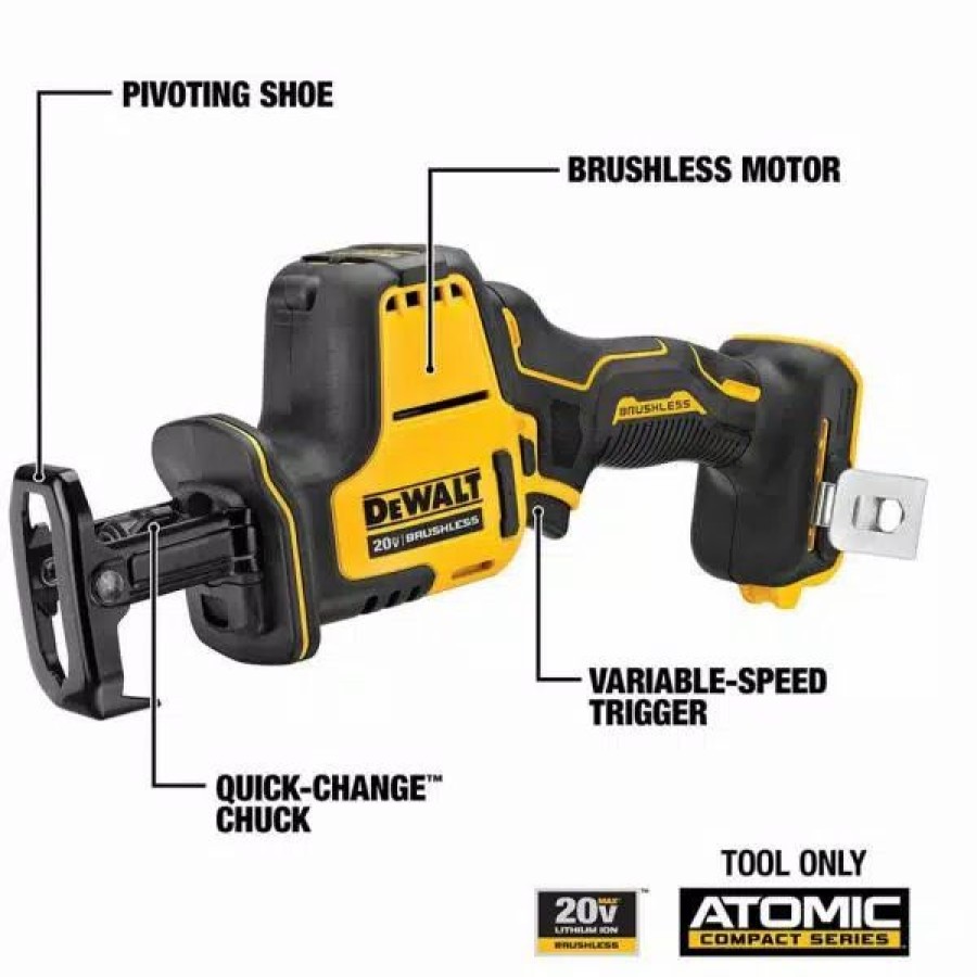 Power Tool Combo Kits * | Power Tool Combo Kits Dewalt Atomic 20-Volt Max Cordless Brushless Combo Kit (4-Tool), 4-1/2 In. Circular Saw, (2) 2.0 Ah Batteries, Charger & Bag