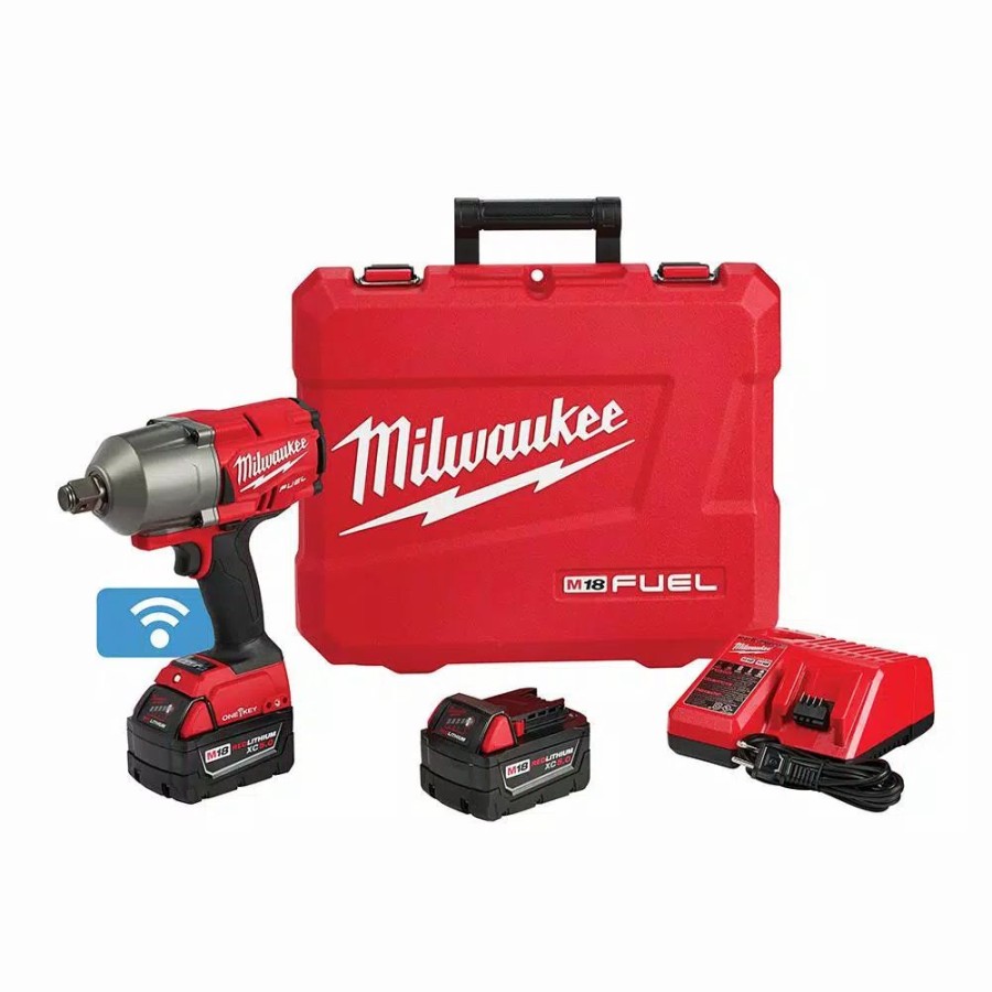 Impact Wrenches * | Impact Wrenches Milwaukee M18 Fuel One-Key 18-Volt Lithium-Ion Brushless Cordless 3/4 In. Impact Wrench W/Friction Ring Kit W/(2) 5.0Ah Batteries