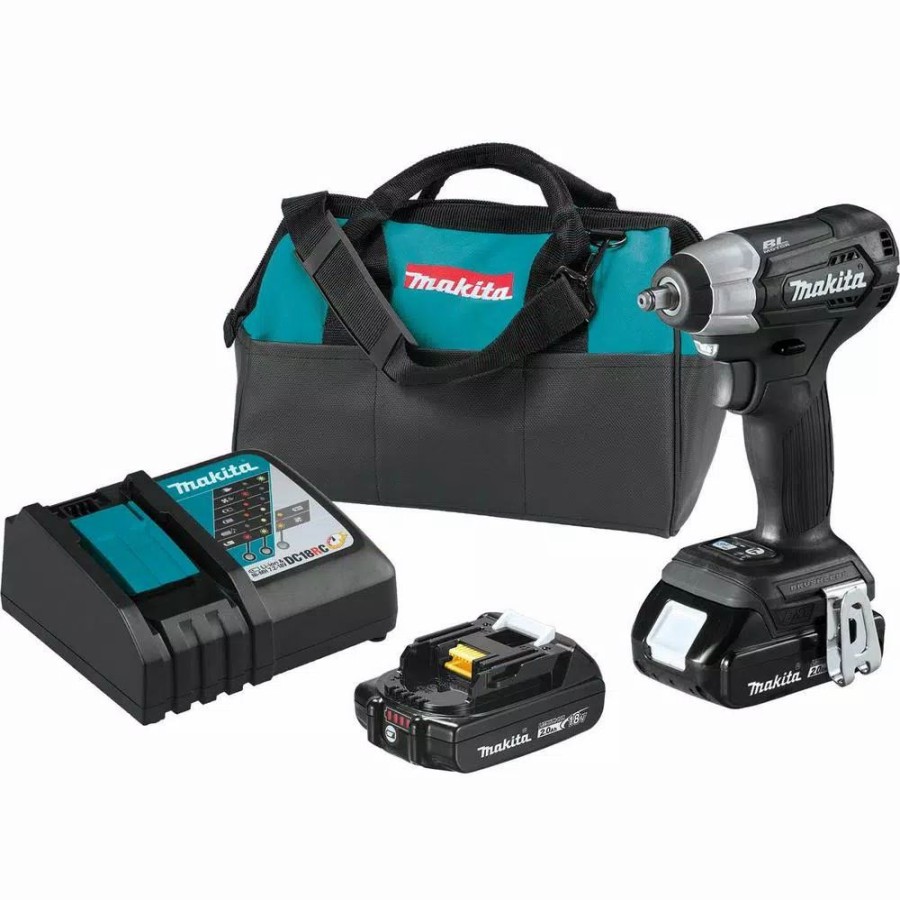 Impact Wrenches * | Impact Wrenches Makita 18-Volt Lxt Lithium-Ion Sub-Compact Brushless Cordless 3/8 In. Square Drive Impact Wrench Kit