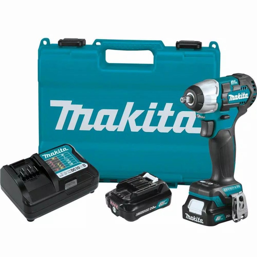 Impact Wrenches * | Impact Wrenches Makita 12-Volt Max Cxt Lithium-Ion Brushless Cordless 3/8 In. Sq. Drive Impact Wrench Kit (2.0 Ah)