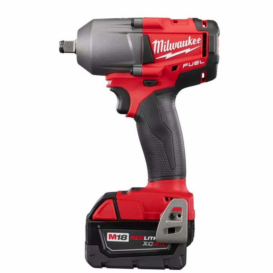 Power Tool Combo Kits * | Power Tool Combo Kits Milwaukee M18 Fuel 18-Volt Lithium-Ion Brushless Cordless Combo Kit (5-Tool) With M18 Fuel Mid Torque 1/2 In. Impact Wrench