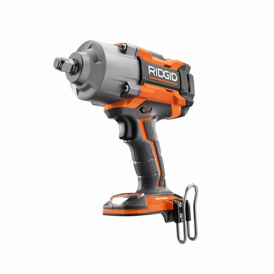 Impact Wrenches * | Impact Wrenches Ridgid 18-Volt Octane Cordless Brushless 1/2 In. High Torque 6-Mode Impact Wrench (Tool-Only) With Belt Clip