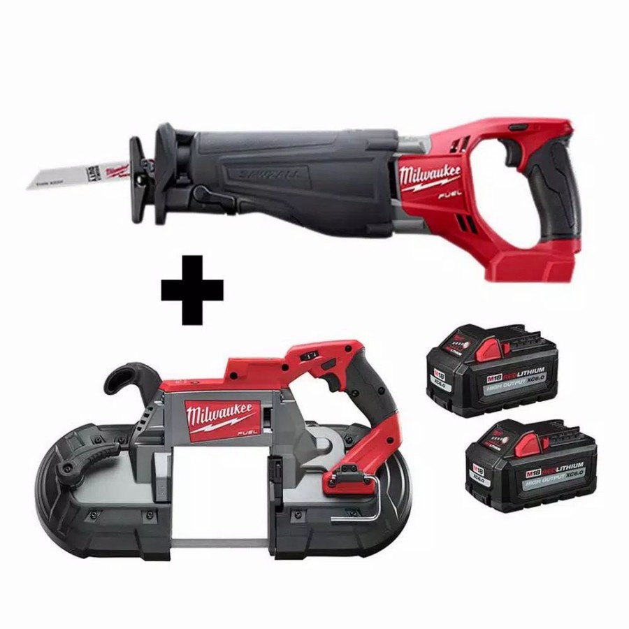 Power Tool Combo Kits * | Power Tool Combo Kits Milwaukee M18 Fuel 18-Volt Lithium-Ion Brushless Cordless Deep Cut Band Saw And Reciprocating Saw With Two 6.0 Ah Batteries