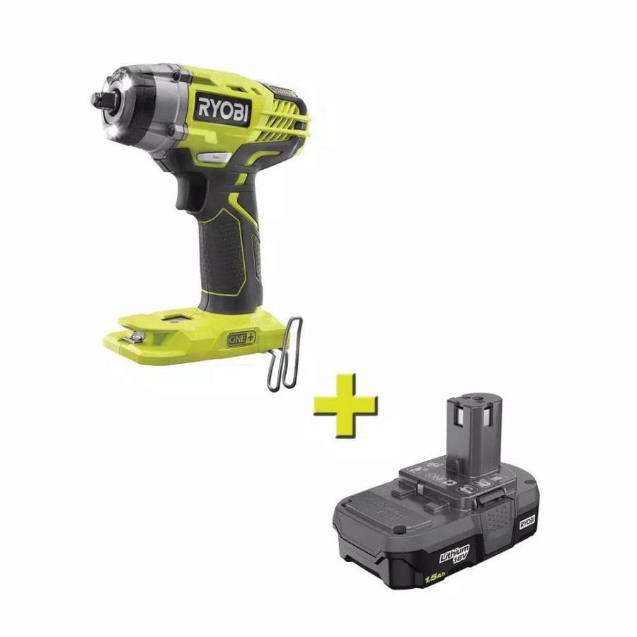 Impact Wrenches * | Impact Wrenches Ryobi 18-Volt One+ Cordless 3/8 In. 3-Speed Impact Wrench With 1.5 Ah Compact Lithium-Ion Battery