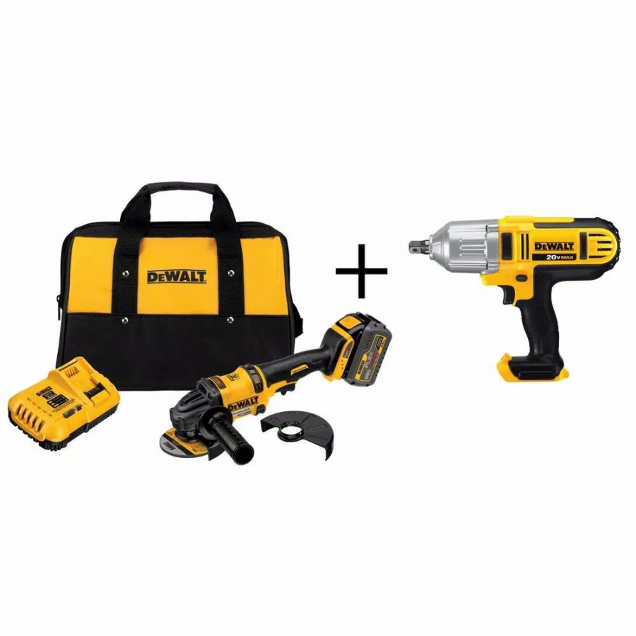 Power Tool Combo Kits * | Power Tool Combo Kits Dewalt Flexvolt 60-Volt Max Cordless Brushless Reciprocating Saw With (1) Flexvolt 6.0Ah Battery & 1/2 In. Impact Wrench