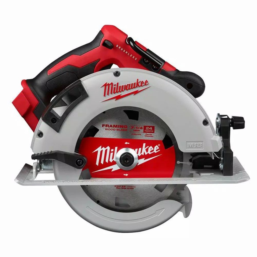 Power Tool Combo Kits * | Power Tool Combo Kits Milwaukee M18 Fuel 18-Volt Lithium-Ion Brushless Hammer Drill/Circular Saw/ Impact Driver Kit With Two 5.0 & Two 6.0 Batteries