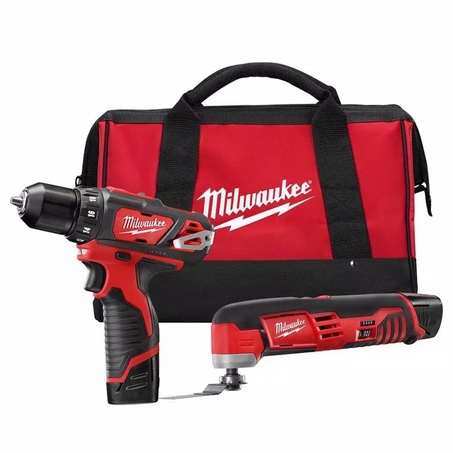 Power Tool Combo Kits * | Power Tool Combo Kits Milwaukee M12 12-Volt Lithium-Ion Cordless Drill Driver/Multi-Tool Combo Kit (2-Tool) With (2) 1.5 Ah Battery And Tool Bag