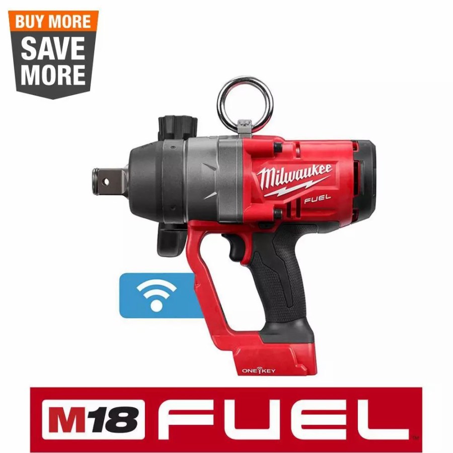 Impact Wrenches * | Impact Wrenches Milwaukee M18 One-Key Fuel 18-Volt Lithium-Ion Brushless Cordless 1 In. Impact Wrench With Friction Ring (Tool-Only)