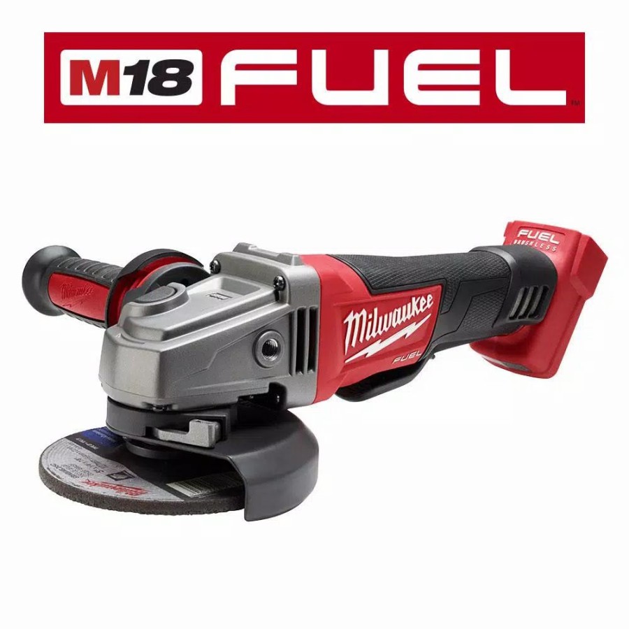 Power Tool Combo Kits * | Power Tool Combo Kits Milwaukee M18 Fuel 18-Volt 4-1/2 In./5 In. Lithium-Ion Brushless Cordless Grinder With Paddle Switch With Bandsaw And Batteries