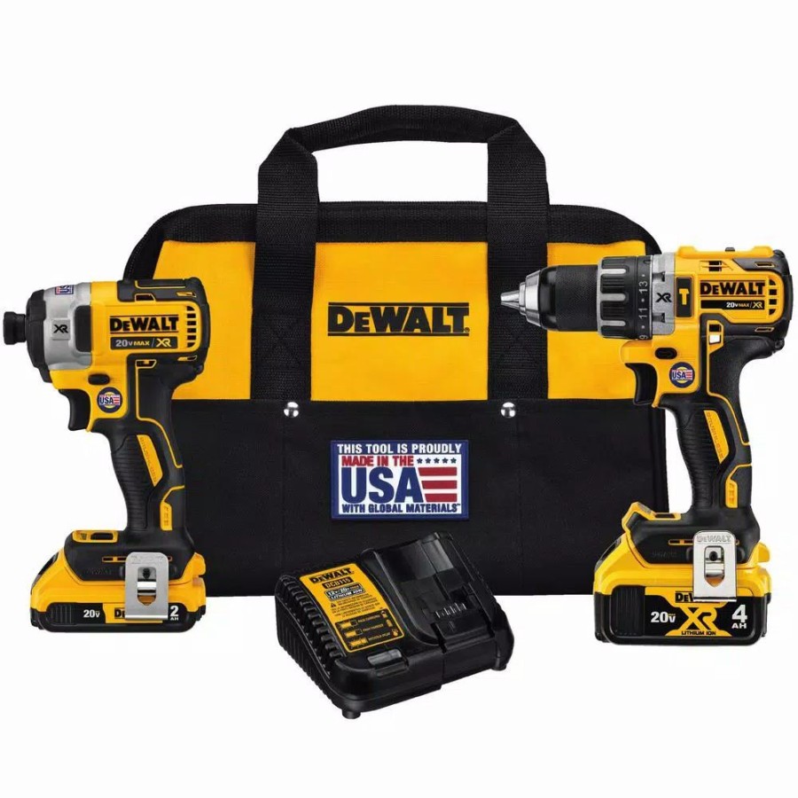 Power Tool Combo Kits * | Power Tool Combo Kits Dewalt 20-Volt Max Xr Cordless Brushless Hammer Drill/Impact Combo Kit (2-Tool) With (1) 4.0Ah, (1) 2.0Ah Battery & Recip Saw