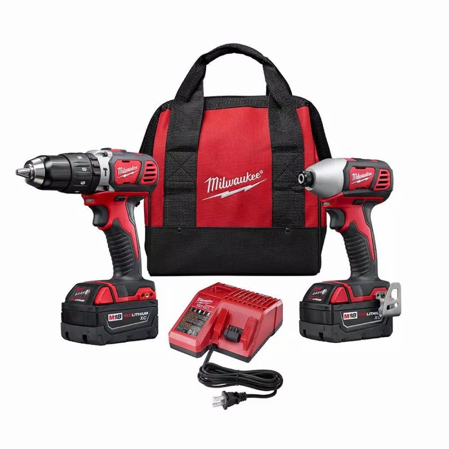 Power Tool Combo Kits * | Power Tool Combo Kits Milwaukee M18 18-Volt Lithium-Ion Cordless Hammer Drill/Impact Driver Combo Kit With Two 3.0 Ah Batteries, Charger, Bag (2-Tool)