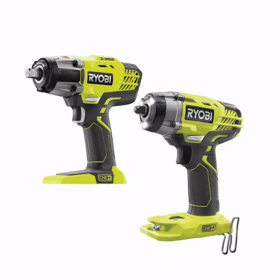 Impact Wrenches * | Impact Wrenches Ryobi 18-Volt One+ Lithium-Ion Cordless 3-Speed 1/2 In. Impact Wrench And 3/8 In. 3-Speed Impact Wrench (Tools Only)