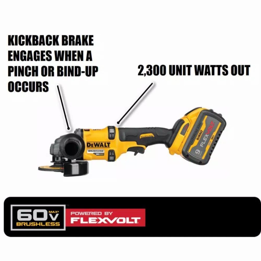 Power Tool Combo Kits * | Power Tool Combo Kits Dewalt Flexvolt 60-Volt Max Brushless 4-1/2 In. 6 In. Small Angle Grinder, (2) Flexvolt 9.0Ah Batteries & Reciprocating Saw