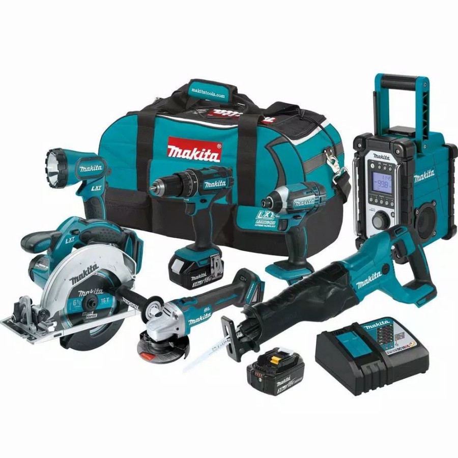 Power Tool Combo Kits * | Power Tool Combo Kits Makita 18-Volt 3.0Ah Lxt Lithium-Ion Cordless Combo Kit (7-Piece)