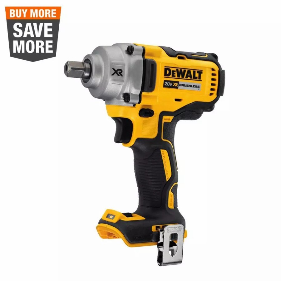 Impact Wrenches * | Impact Wrenches Dewalt 20-Volt Max Xr Cordless Brushless 1/2 In. Mid-Range Impact Wrench With Detent Pin Anvil (Tool-Only)