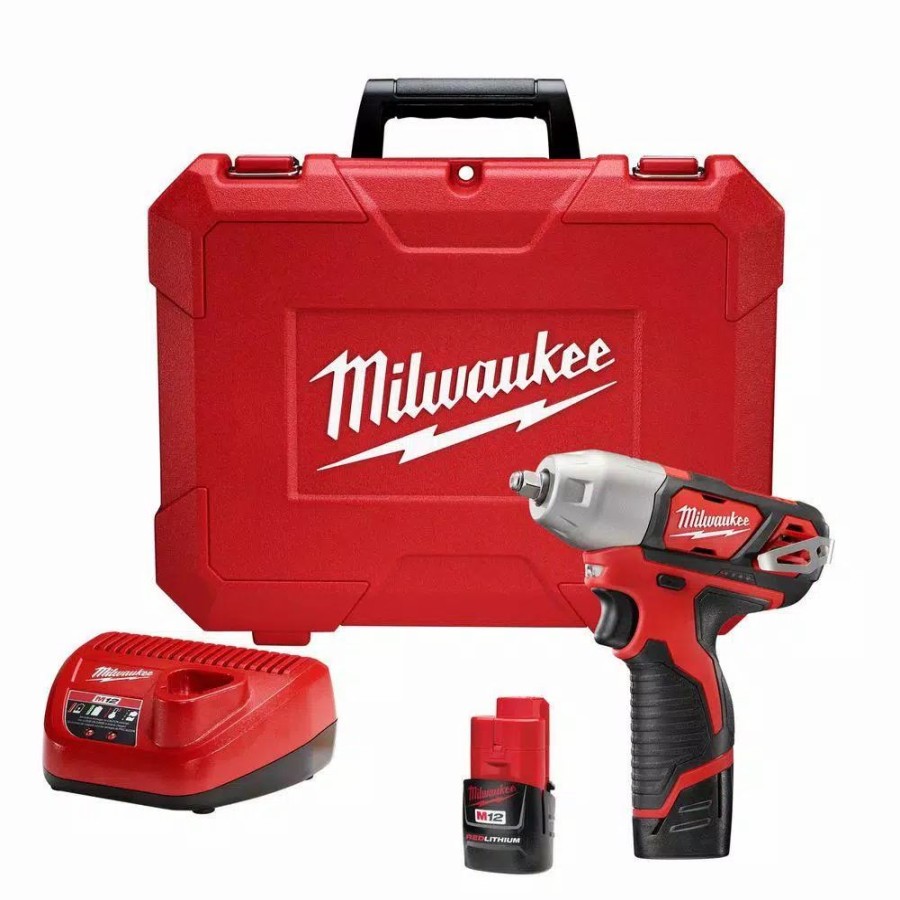 Impact Wrenches * | Impact Wrenches Milwaukee M12 12-Volt Lithium-Ion Cordless 1/4 In. Impact Wrench Kit W/ (2) 1.5Ah Batteries, Charger & Hard Case