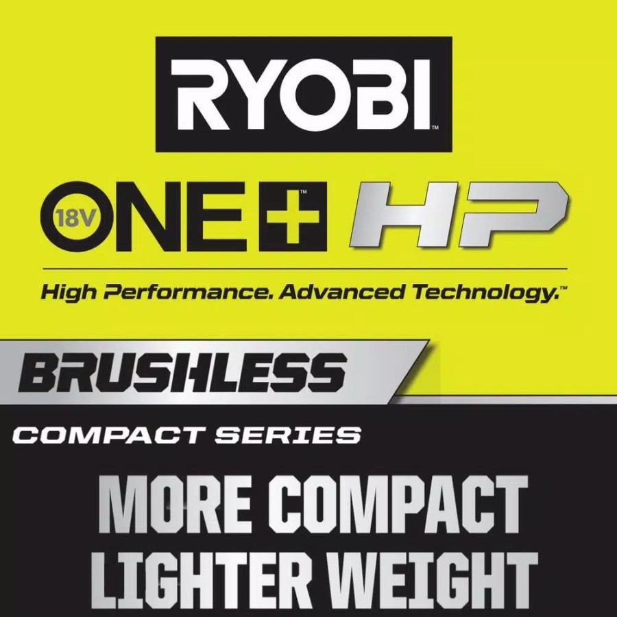 Power Tool Combo Kits * | Power Tool Combo Kits Ryobi One+ Hp 18V Brushless Cordless Compact 1/2 In. Drill/Driver, Impact Driver, Impact Wrench, (2) Batteries, Charger