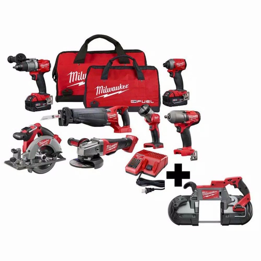 Power Tool Combo Kits * | Power Tool Combo Kits Milwaukee M18 Fuel 18-Volt Lithium-Ion Brushless Cordless Combo Kit (7-Tool) With M18 Fuel Deep Cut Band Saw