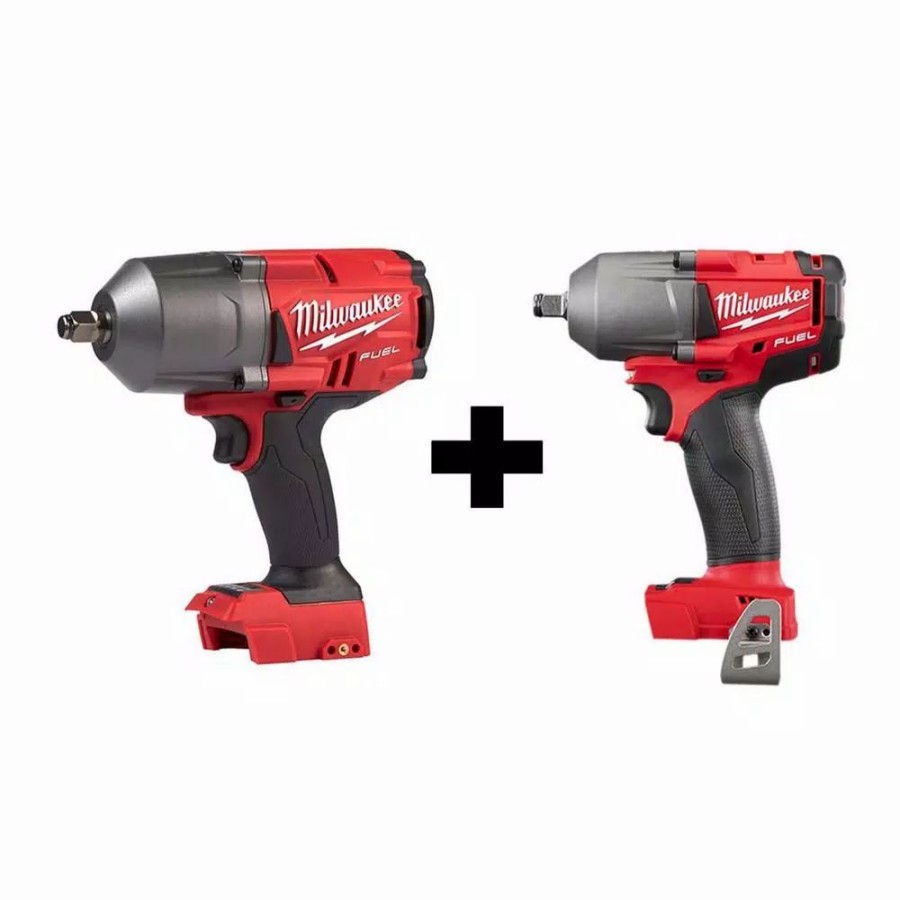 Impact Wrenches * | Impact Wrenches Milwaukee M18 Fuel 18-Volt Lithium-Ion Brushless Cordless 1/2 In. High Torque & Mid Torque Impact Wrench W/ Friction Ring (2-Tool)