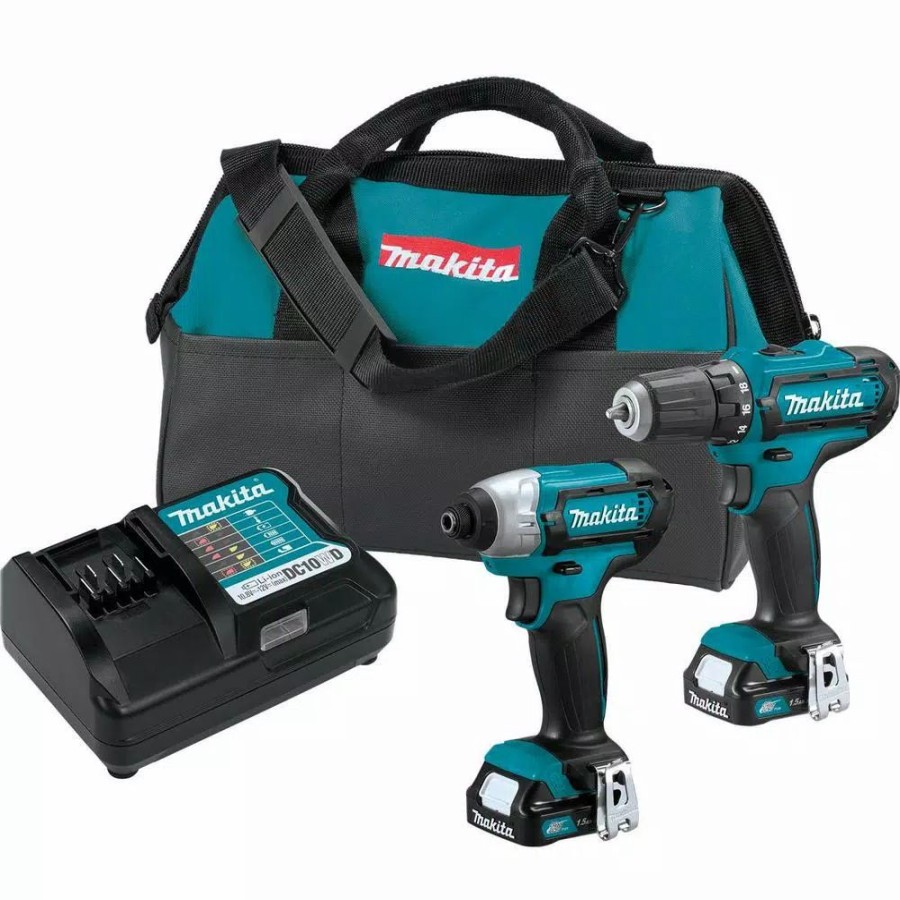 Power Tool Combo Kits * | Power Tool Combo Kits Makita 12-Volt Max Cxt Lithium-Ion Cordless 3/8 In. Drill And Impact Driver Combo Kit With (2) 1.5Ah Batteries Charger And Bag